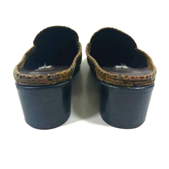 SS1595 GUC $488 Stuart Weitzman Snakeskin Embossed Mules 9.5B - Picture 8 of 8